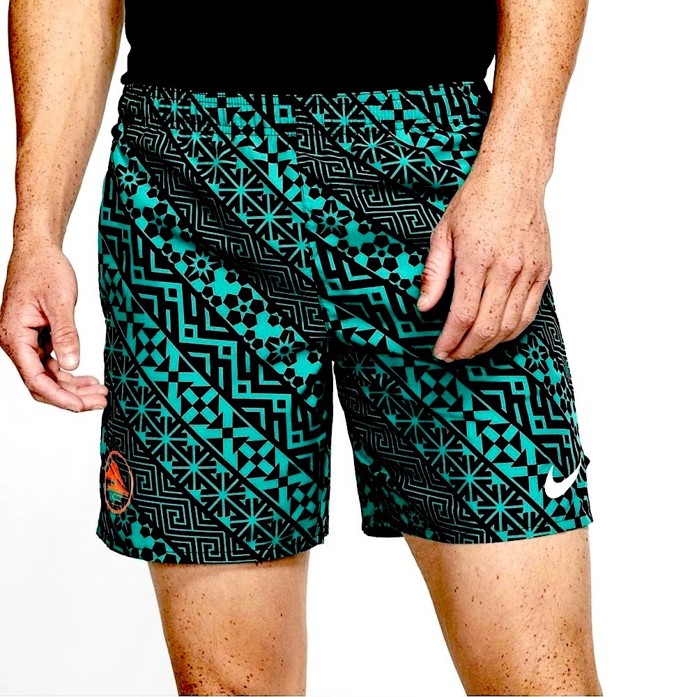 Nike Men's Teal & Black Patterned Athletic Shorts